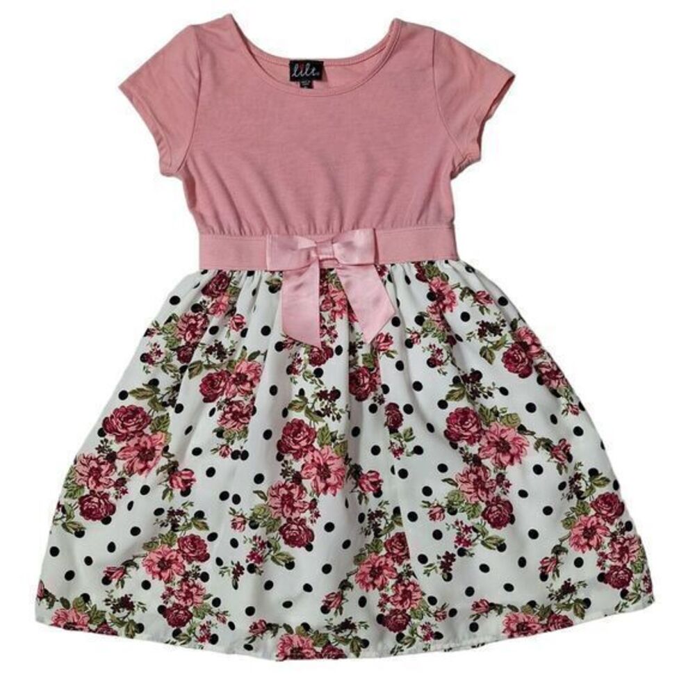 LILT‎ - Girls' Pink Floral Puffy Dress Size 6x pre-owned